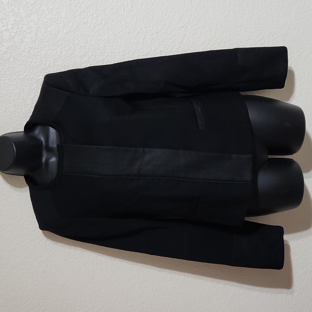 New Comptoir Des Cotonniers Black Wool Blend Zip Up Blazer Size 36 (US 4)